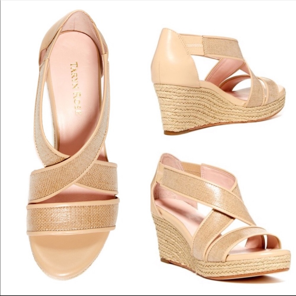Taryn Rose Krissy Espadrille Wedge Sandal Natural NWT